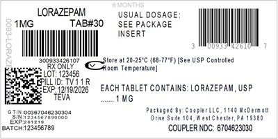 Label (0093 3426 10 Lorazepam 1mg 67046 230 30)